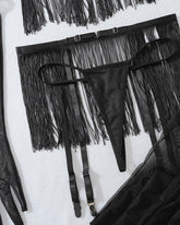 Sexy Lace See-through Tassel Hollow Underwear Set